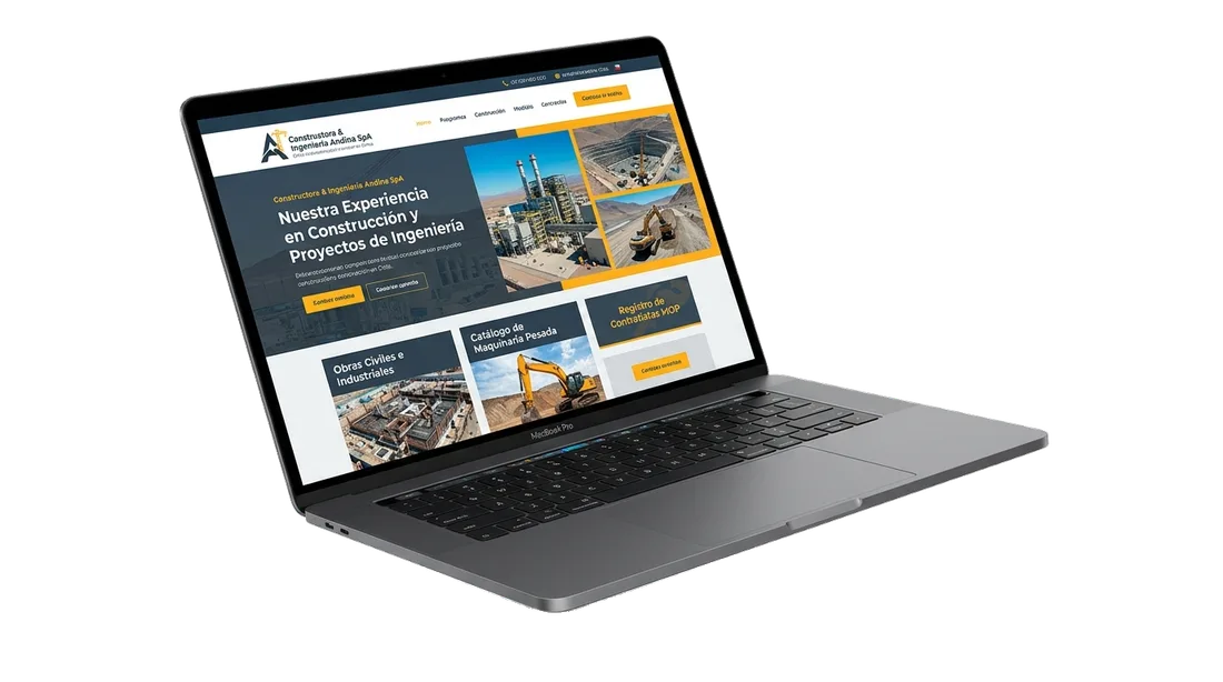 Sitio web Constructoras, Ingeniería y Obras Civiles en MacBook Pro