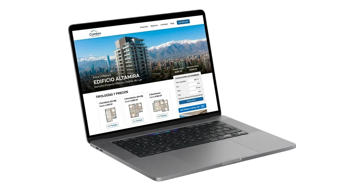 Sitio web Inmobiliarias, Corredoras de Propiedades y Gestión de Activos en MacBook Pro