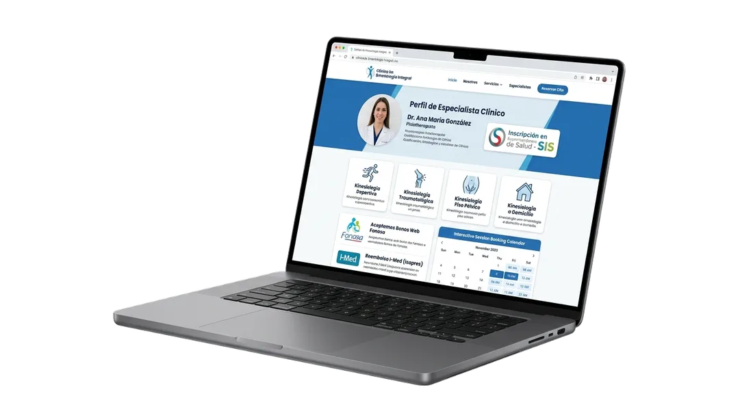 Sitio web Centros de Kinesiología, Fisioterapia y Rehabilitación en MacBook Pro