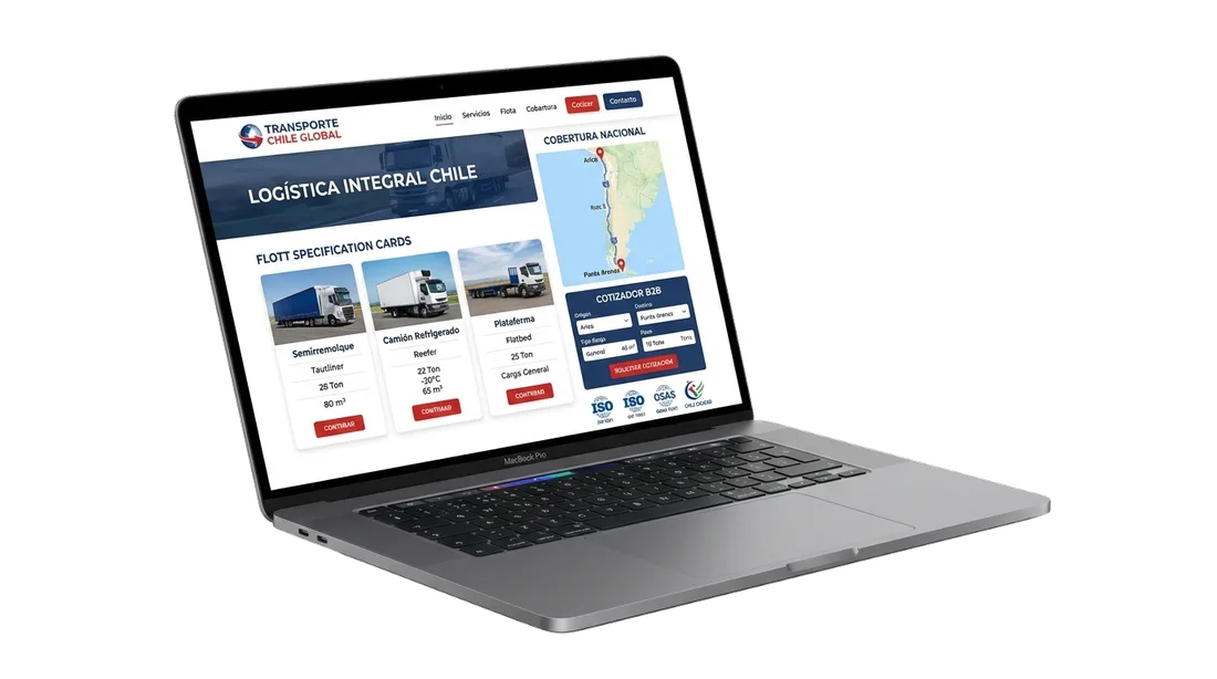 Sitio web Empresas de Logística, Transporte de Carga y Mudanzas en MacBook Pro