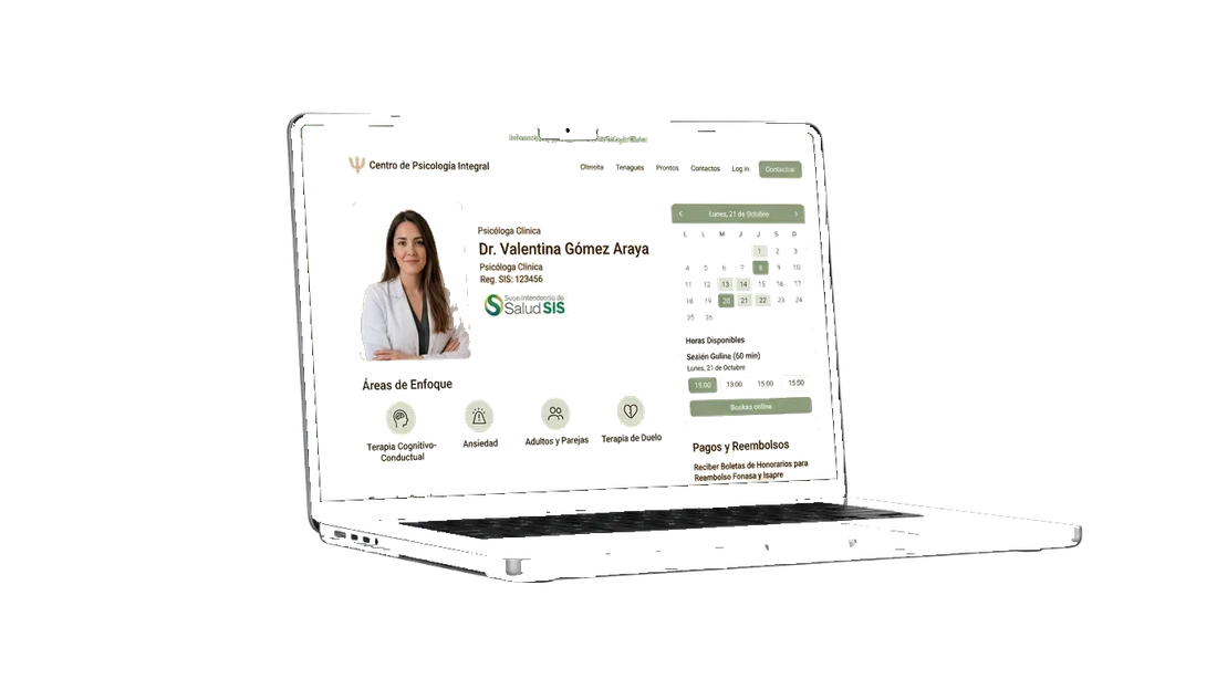 Sitio web Psicólogos, Psicoterapia y Centros de Salud Mental en MacBook Pro